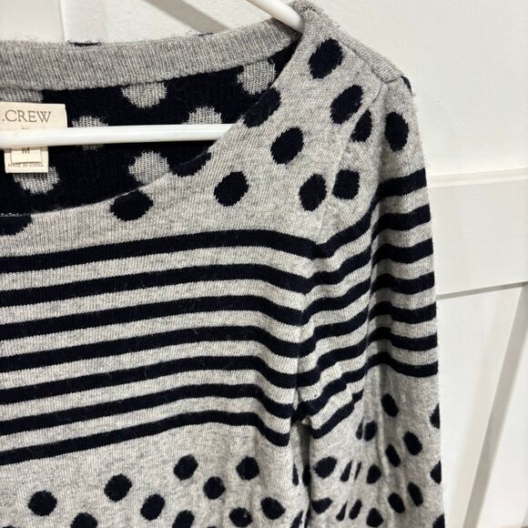 J.Crew Merino Wool Blend Crewneck Polka Dot Sweater - Picture 3 of 6